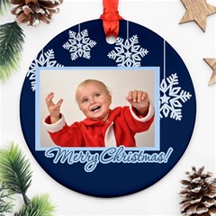 merry christmas - Round Ornament (Two Sides)