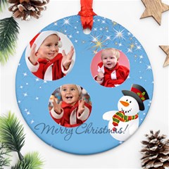 merry christmas - Round Ornament (Two Sides)