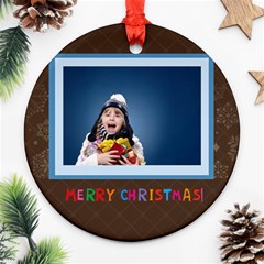 merry christmas - Round Ornament (Two Sides)