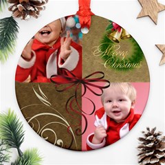 merry christmas - Round Ornament (Two Sides)