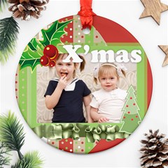 merry christmas, happy new year, xmas - Ornament (Round)