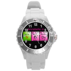 Nerdy Science watch - Round Plastic Sport Watch (L)