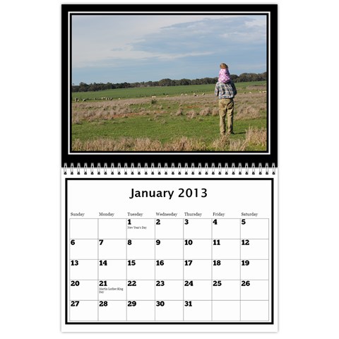 2013 Calendar By Megan Elliott Jan 2013