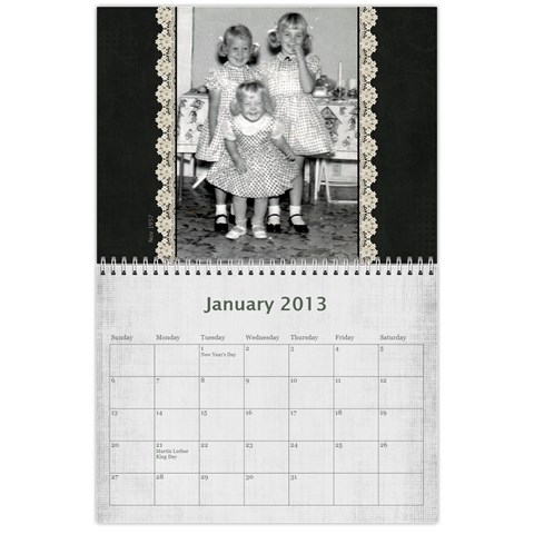 Sisters Calendar For Darlene By Debra Macv Jan 2013