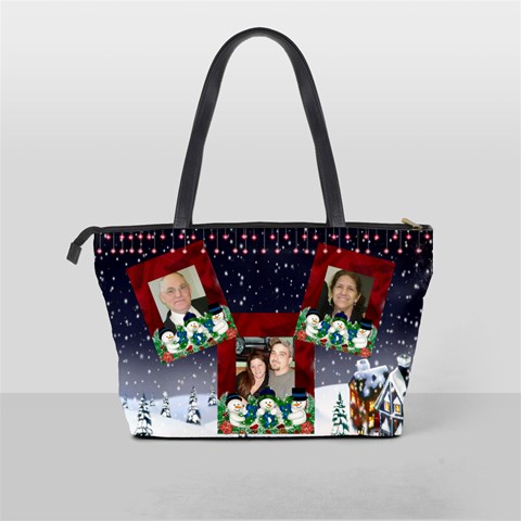 Snowmen Joy Classic Shoulder Bag 2 Sides By Kim Blair Back