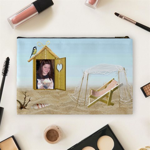 A Day At The Beach Cosmetic Bag (large) By Kim Blair Back