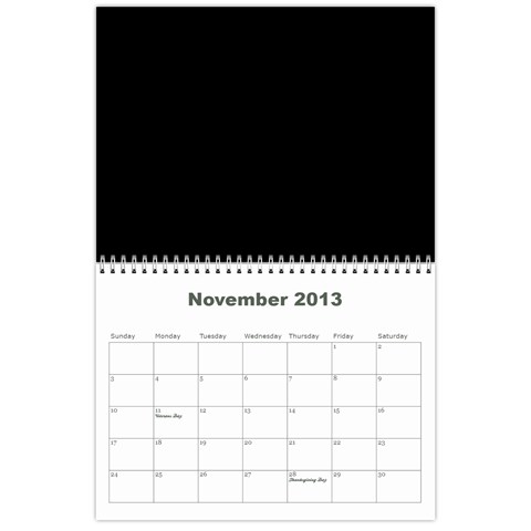 2013 Calendar By J  Richardson Nov 2013