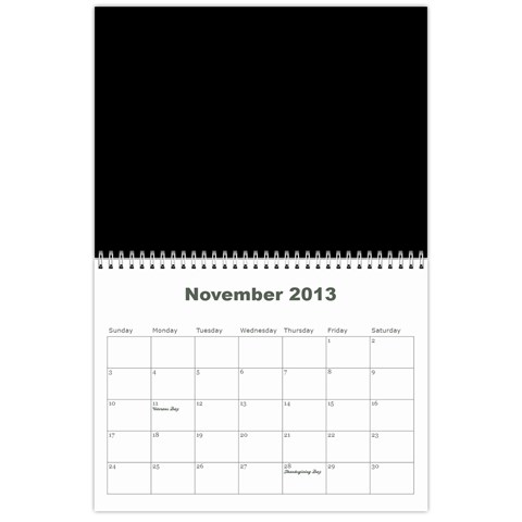 2013 Calendar By J  Richardson Nov 2013