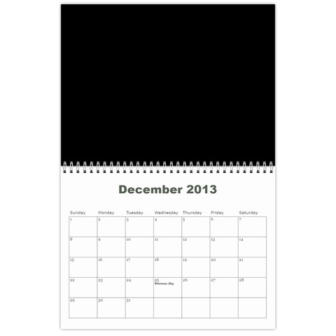 2013 Calendar By J  Richardson Dec 2013