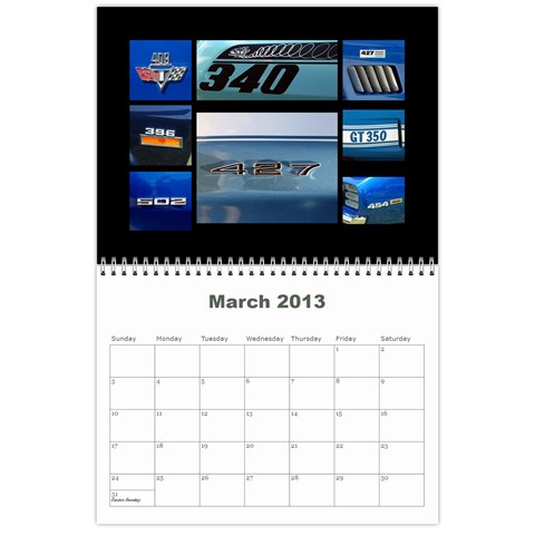 2013 Calendar By J  Richardson Mar 2013