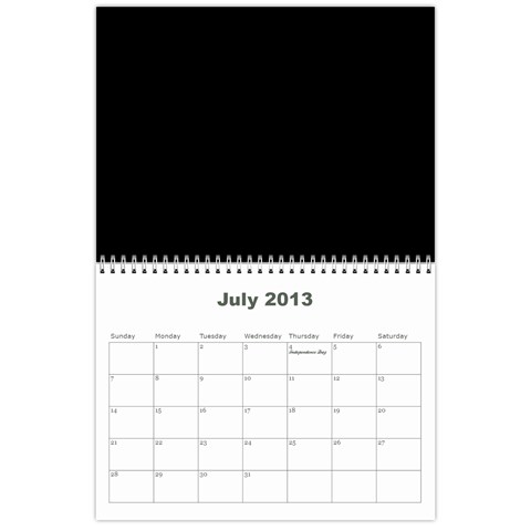 2013 Calendar By J  Richardson Jul 2013
