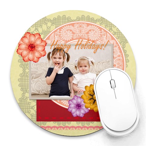 Love By Joely 8 x8  Round Mousepad - 1