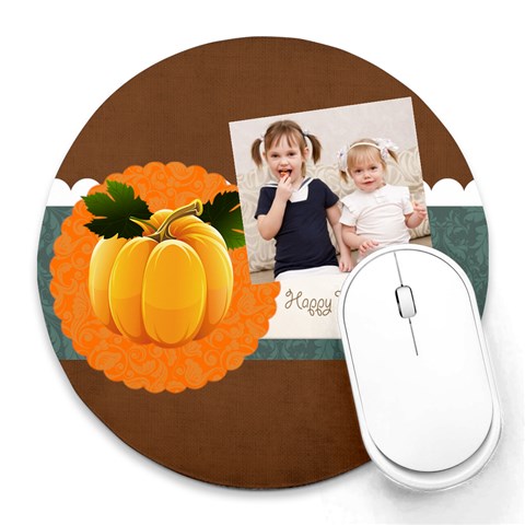 Halloween By Joely 8 x8  Round Mousepad - 1