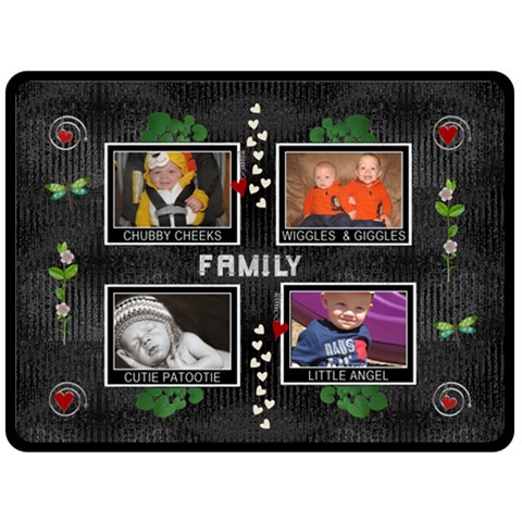 Family Extra Large Fleece Blanket By Lil 80 x60  Blanket Front