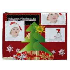 merry christmas, xmas, greeting season - Cosmetic Bag (XXL)
