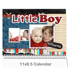 Little Boy , playing - Wall Calendar 11  x 8.5  (12-Months)