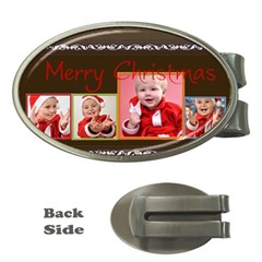 merry christmas, happy new year, season - Money Clip (Oval)