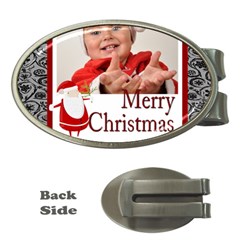 merry christmas, happy new year, season - Money Clip (Oval)