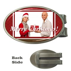 merry christmas, happy new year, season - Money Clip (Oval)