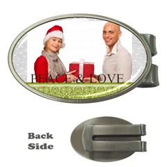 merry christmas, happy new year, season - Money Clip (Oval)