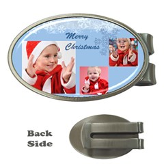 merry christmas, happy new year, season - Money Clip (Oval)