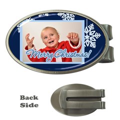 merry christmas, happy new year, season - Money Clip (Oval)