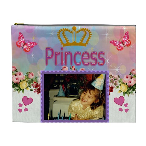 Princess And Roses Cosmetic Bag (xl) By Kim Blair Front