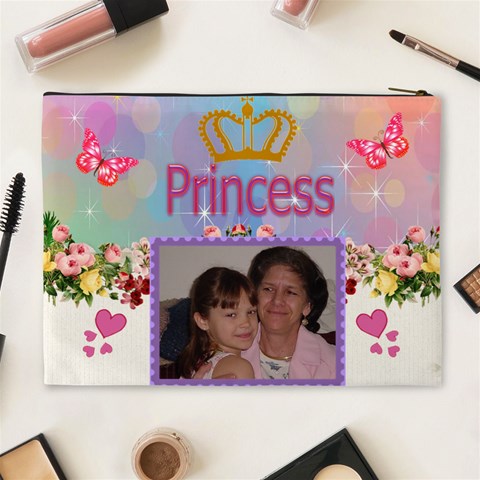 Princess And Roses Cosmetic Bag (xl) By Kim Blair Back