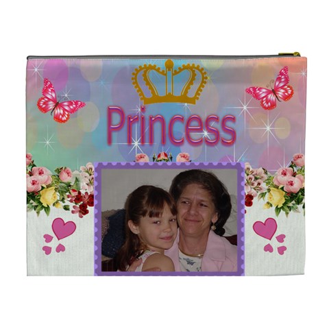 Princess And Roses Cosmetic Bag (xl) By Kim Blair Back
