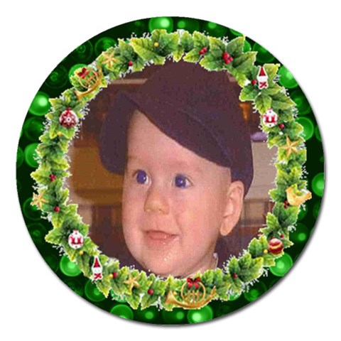 Christmas Wreath Magnet By James Novak Front