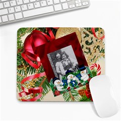 cHristmas pines and ornament Large mouse pad - Large Mousepad