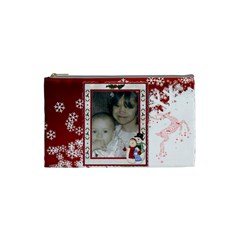 Red and white snowflake Cosmetic Bag (small) Red and white snowflake Cosmetic Bag (small)