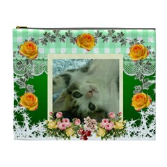 green with yellow roses Cosmetic Bag (XL) (7 styles)