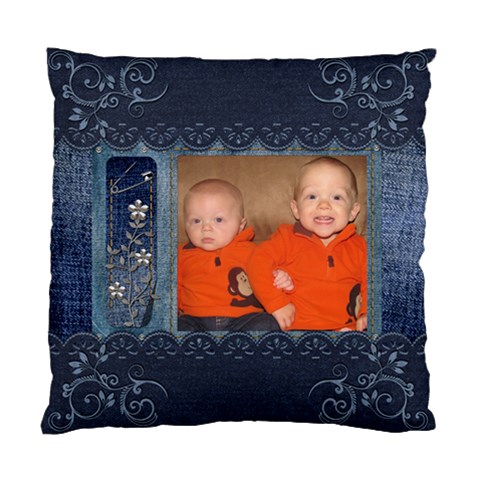Denim Design Cushion Case (1 Sided) By Lil Front