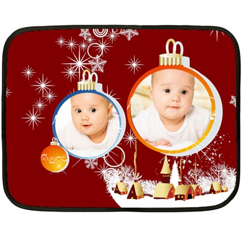 Merry Christmas By Wood Johnson 35 x27  Blanket