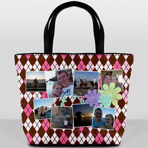 Argyle Flower Bucket Bag By Digitalkeepsakes Back