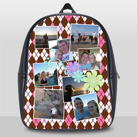 Argyle Flower School Bag Large By Digitalkeepsakes Front