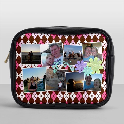 Argyle Flower Mini Toiletry Bag By Digitalkeepsakes Front