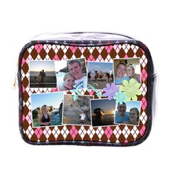 Argyle Flower Mini Toiletry Bag - Mini Toiletries Bag (One Side)