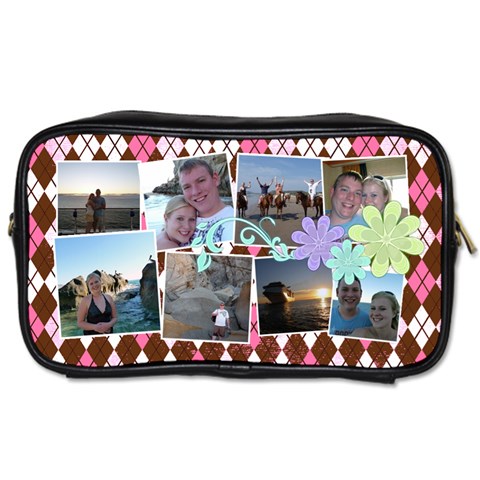 Argyle Flower Toiletry Bag By Digitalkeepsakes Front