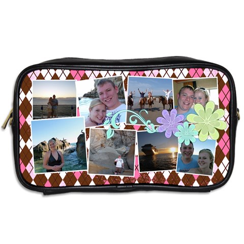 Argyle Flower Toiletry Bag By Digitalkeepsakes Back