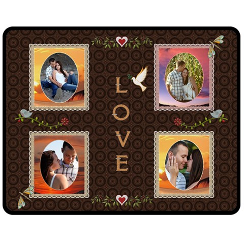 Love Medium Fleece Blanket By Lil 60 x50  Blanket Front