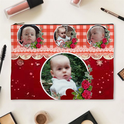 Red Cosmetic Bag (xl) By Maryanne Front