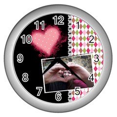 Love- Wall Clock - Wall Clock (Silver)