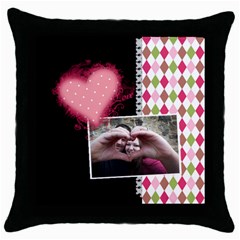 Love - Throw Pillow Case - Throw Pillow Case (Black)