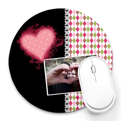 Love 8 x8  Round Mousepad - 1