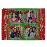 Red and Green with ivy frame cosmetic bag (XXL)