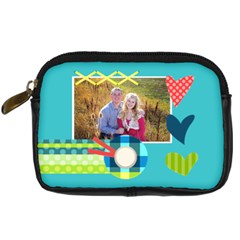 Playful Hearts - Digital Camera Leather Case