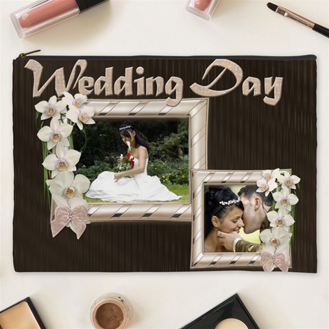 Wedding Day Cosmetic Bag (xxxl) By Deborah Front