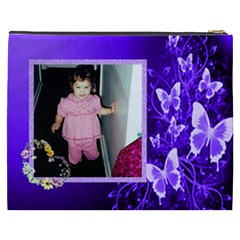 Purple Butterfly Boarder Cosmetic Bag (xxxl) By Kim Blair Back